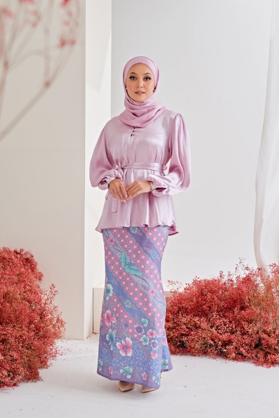 AS-IS Louisa Kurung Batik in Soft Lilac